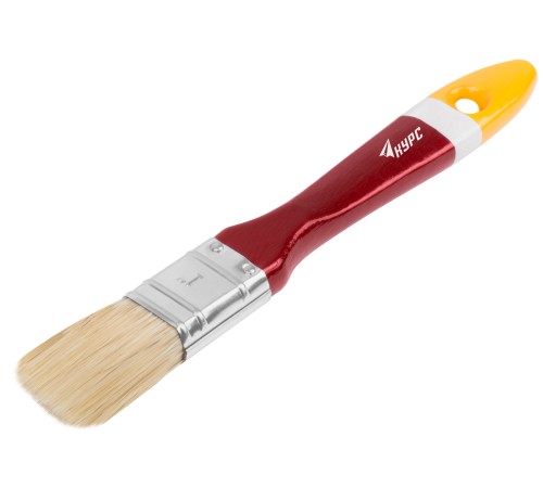 Кисть флейцевая "Мастер", натур. щетина, деревянная ручка  1" (25 мм) КУРС