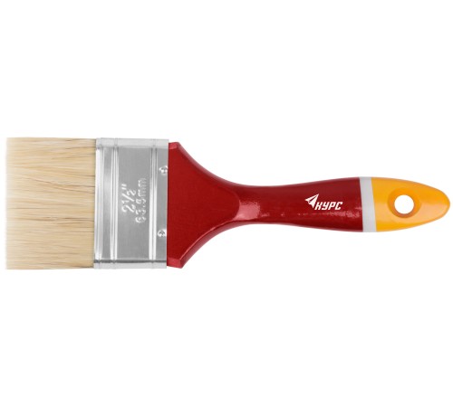 Кисть флейцевая "Мастер", натур. щетина, деревянная ручка 2,5" (63 мм) КУРС Кисть флейцевая "Мастер", натур. щетина, деревянная ручка 2,5" (63 мм) КУРС