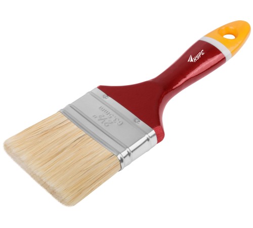 Кисть флейцевая "Мастер", натур. щетина, деревянная ручка 2,5" (63 мм) КУРС Кисть флейцевая "Мастер", натур. щетина, деревянная ручка 2,5" (63 мм) КУРС