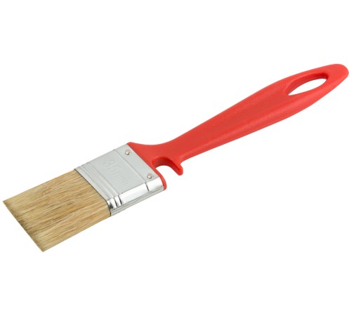 Кисть флейцевая "Крафт", натур.светлая щетина, пластиковая ручка с выемкой  35 мм КУРС