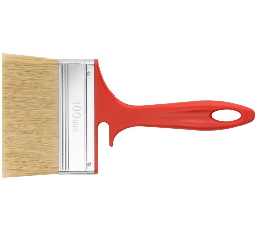Кисть флейцевая "Крафт", натур.светлая щетина, пластиковая ручка с выемкой 100 мм КУРС Кисть флейцевая "Крафт", натур.светлая щетина, пластиковая ручка с выемкой 100 мм КУРС
