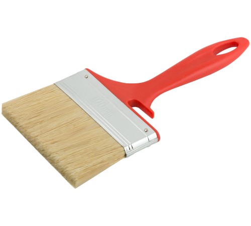 Кисть флейцевая "Крафт", натур.светлая щетина, пластиковая ручка с выемкой 100 мм КУРС Кисть флейцевая "Крафт", натур.светлая щетина, пластиковая ручка с выемкой 100 мм КУРС