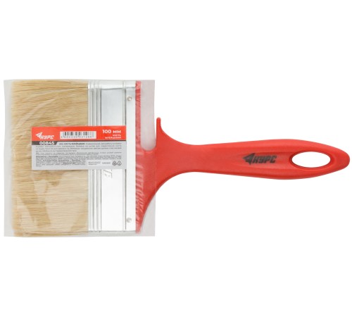 Кисть флейцевая "Крафт", натур.светлая щетина, пластиковая ручка с выемкой 100 мм КУРС Кисть флейцевая "Крафт", натур.светлая щетина, пластиковая ручка с выемкой 100 мм КУРС