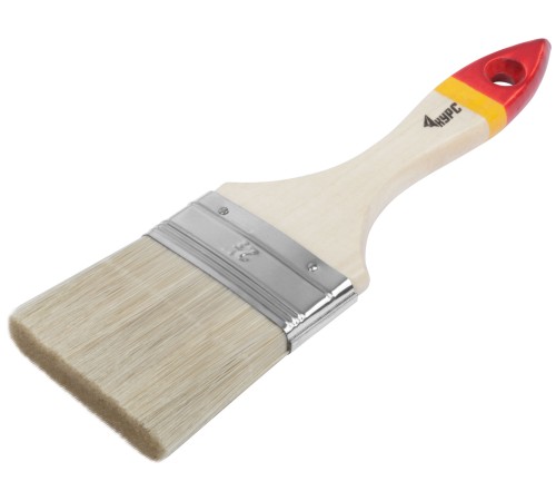 Кисть флейцевая "Модерн", иск. щетина, деревянная ручка 2,5" (63 мм) КУРС Кисть флейцевая "Модерн", иск. щетина, деревянная ручка 2,5" (63 мм) КУРС