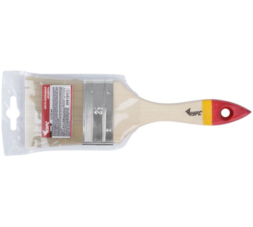 Кисть флейцевая "Модерн", иск. щетина, деревянная ручка 2,5" (63 мм) КУРС Кисть флейцевая "Модерн", иск. щетина, деревянная ручка 2,5" (63 мм) КУРС