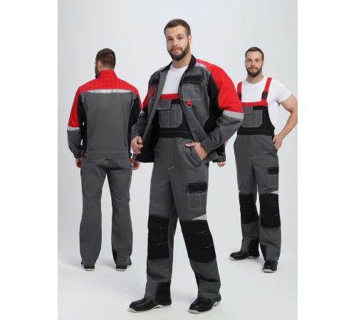 Костюм Формула-2 CH МВО (тк.Смесовая,240) п/к, серый/черный/красный