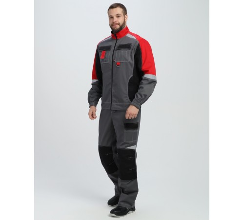 Костюм Формула-2 CH МВО (тк.Смесовая,240) п/к, серый/черный/красный