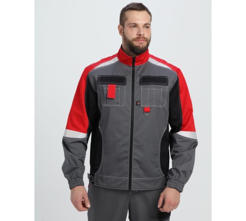 Костюм Формула-2 CH МВО (тк.Смесовая,240) п/к, серый/черный/красный