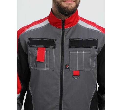 Костюм Формула-2 CH МВО (тк.Смесовая,240) п/к, серый/черный/красный