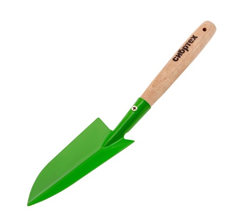 Совок посадочный узкий, 65 х 345 мм, стальной, деревянная рукоятка, Агроном, Сибртех