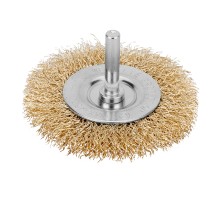 Щетка для дрели, 60 мм, плоская со шпилькой, латунированная витая проволока Matrix