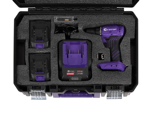 Шуруповерт Cutop E-Profi 20В, 13мм, 2 Батареи, 2ач, З/у (кулер), пл. бокс. Cutop E-Profi Шуруповерт Cutop E-Profi 20В, 13мм, 2 Батареи, 2ач, З/у (кулер), пл. бокс. Cutop E-Profi