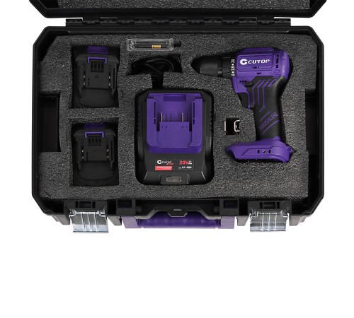 Шуруповерт Cutop E-Profi 20В, 13мм, 2 Батареи, 4ач, З/у (кулер), пл. бокс. Cutop E-Profi Шуруповерт Cutop E-Profi 20В, 13мм, 2 Батареи, 4ач, З/у (кулер), пл. бокс. Cutop E-Profi