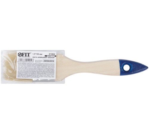 Кисть флейцевая "Эконом", натур. светлая щетина, деревянная ручка 1,5" (38 мм) FIT DIY
