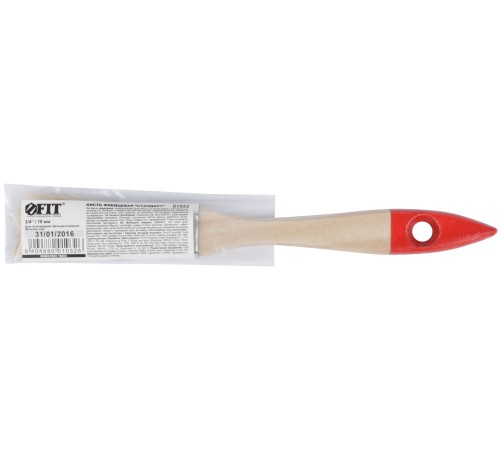 Кисть флейцевая "Стандарт", натур.светлая щетина, деревянная ручка 3/4" (19 мм) FIT IT Кисть флейцевая "Стандарт", натур.светлая щетина, деревянная ручка 3/4" (19 мм) FIT IT