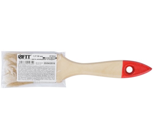 Кисть флейцевая "Стандарт", натур.светлая щетина, деревянная ручка 1,5" (38 мм) FIT IT Кисть флейцевая "Стандарт", натур.светлая щетина, деревянная ручка 1,5" (38 мм) FIT IT