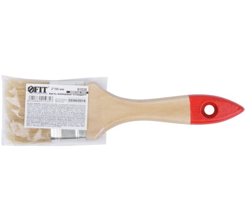 Кисть флейцевая "Стандарт", натур.светлая щетина, деревянная ручка  2" (50 мм) FIT IT Кисть флейцевая "Стандарт", натур.светлая щетина, деревянная ручка  2" (50 мм) FIT IT