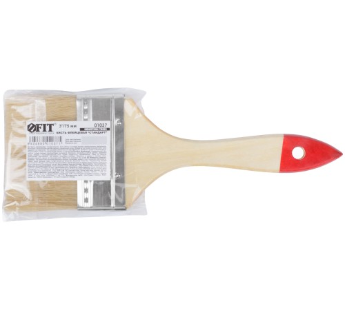 Кисть флейцевая "Стандарт", натур.светлая щетина, деревянная ручка  3" (75 мм) FIT IT Кисть флейцевая "Стандарт", натур.светлая щетина, деревянная ручка  3" (75 мм) FIT IT