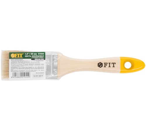 Кисть флейцевая "Стандарт-Плюс", натур.светлая щетина, деревянная ручка 1,5" (38 мм) FIT IT Кисть флейцевая "Стандарт-Плюс", натур.светлая щетина, деревянная ручка 1,5" (38 мм) FIT IT