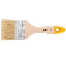 Кисть флейцевая "Стандарт-Плюс", натур.светлая щетина, деревянная ручка 2,5" (63 мм) FIT IT