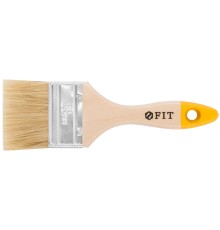 Кисть флейцевая "Стандарт-Плюс", натур.светлая щетина, деревянная ручка 2,5" (63 мм) FIT IT
