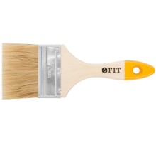 Кисть флейцевая "Стандарт-Плюс", натур.светлая щетина, деревянная ручка  3" (75 мм) FIT IT Кисть флейцевая "Стандарт-Плюс", натур.светлая щетина, деревянная ручка  3" (75 мм) FIT IT