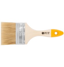 Кисть флейцевая "Стандарт-Плюс", натур.светлая щетина, деревянная ручка  3" (75 мм) FIT IT