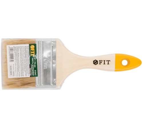 Кисть флейцевая "Стандарт-Плюс", натур.светлая щетина, деревянная ручка  3" (75 мм) FIT IT Кисть флейцевая "Стандарт-Плюс", натур.светлая щетина, деревянная ручка  3" (75 мм) FIT IT