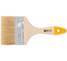 Кисть флейцевая "Стандарт-Плюс", натур.светлая щетина, деревянная ручка  4" (100 мм) FIT IT Кисть флейцевая "Стандарт-Плюс", натур.светлая щетина, деревянная ручка  4" (100 мм) FIT IT