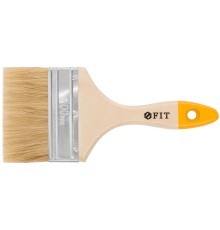 Кисть флейцевая "Стандарт-Плюс", натур.светлая щетина, деревянная ручка  4" (100 мм) FIT IT