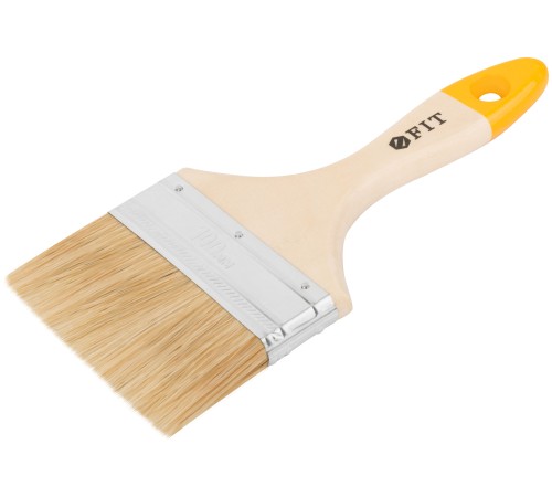 Кисть флейцевая "Стандарт-Плюс", натур.светлая щетина, деревянная ручка  4" (100 мм) FIT IT Кисть флейцевая "Стандарт-Плюс", натур.светлая щетина, деревянная ручка  4" (100 мм) FIT IT