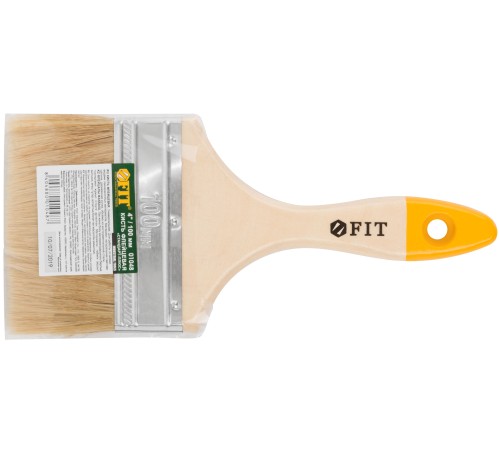 Кисть флейцевая "Стандарт-Плюс", натур.светлая щетина, деревянная ручка  4" (100 мм) FIT IT Кисть флейцевая "Стандарт-Плюс", натур.светлая щетина, деревянная ручка  4" (100 мм) FIT IT