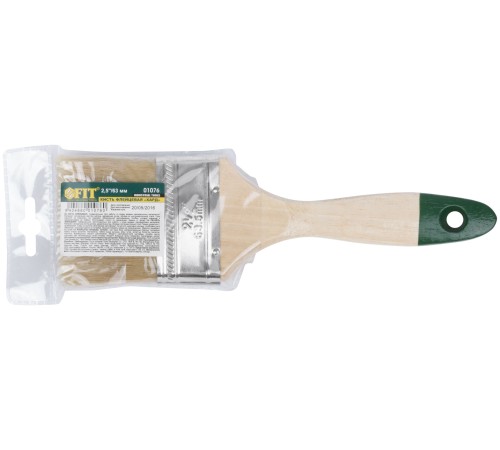 Кисть флейцевая "Хард", натуральная светлая щетина, деревянная ручка 2,5" (63 мм) FIT IT Кисть флейцевая "Хард", натуральная светлая щетина, деревянная ручка 2,5" (63 мм) FIT IT