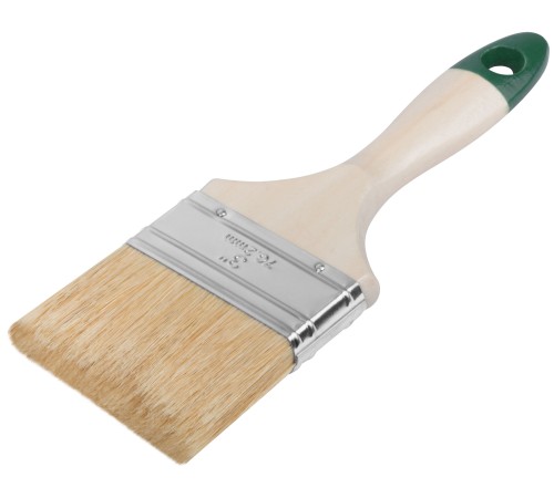 Кисть флейцевая "Хард", натуральная светлая щетина, деревянная ручка  3" (75 мм) FIT IT Кисть флейцевая "Хард", натуральная светлая щетина, деревянная ручка  3" (75 мм) FIT IT