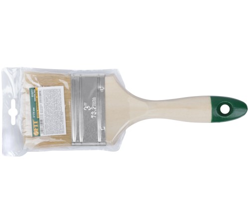 Кисть флейцевая "Хард", натуральная светлая щетина, деревянная ручка  3" (75 мм) FIT IT Кисть флейцевая "Хард", натуральная светлая щетина, деревянная ручка  3" (75 мм) FIT IT