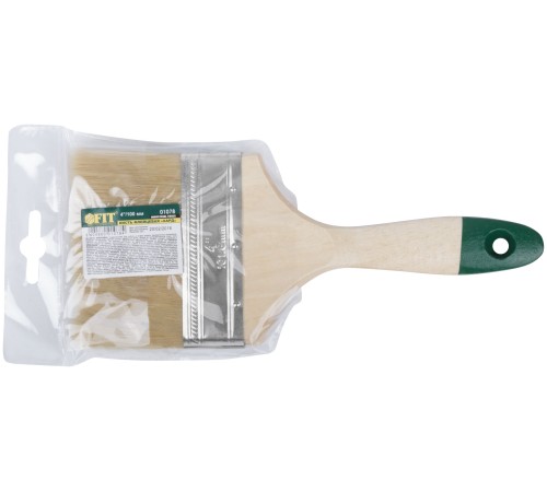 Кисть флейцевая "Хард", натуральная светлая щетина, деревянная ручка  4" (100 мм) FIT IT Кисть флейцевая "Хард", натуральная светлая щетина, деревянная ручка  4" (100 мм) FIT IT