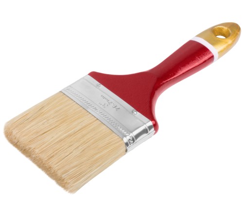 Кисть флейцевая "Классик", натуральная светлая щетина, деревянная ручка  3" (75 мм) FIT IT Кисть флейцевая "Классик", натуральная светлая щетина, деревянная ручка  3" (75 мм) FIT IT