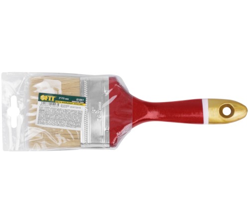 Кисть флейцевая "Классик", натуральная светлая щетина, деревянная ручка  3" (75 мм) FIT IT Кисть флейцевая "Классик", натуральная светлая щетина, деревянная ручка  3" (75 мм) FIT IT