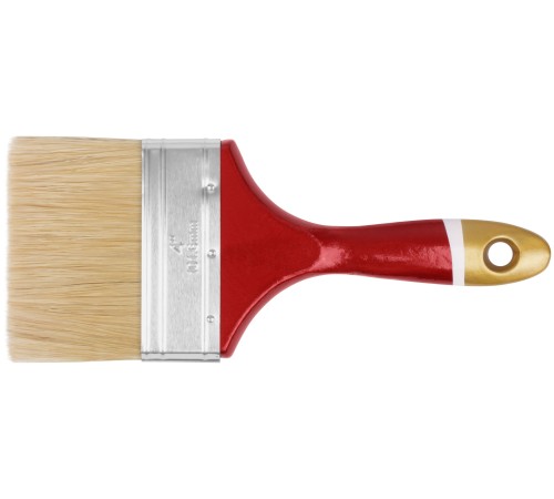 Кисть флейцевая "Классик", натуральная светлая щетина, деревянная ручка  4" (100 мм) FIT IT Кисть флейцевая "Классик", натуральная светлая щетина, деревянная ручка  4" (100 мм) FIT IT
