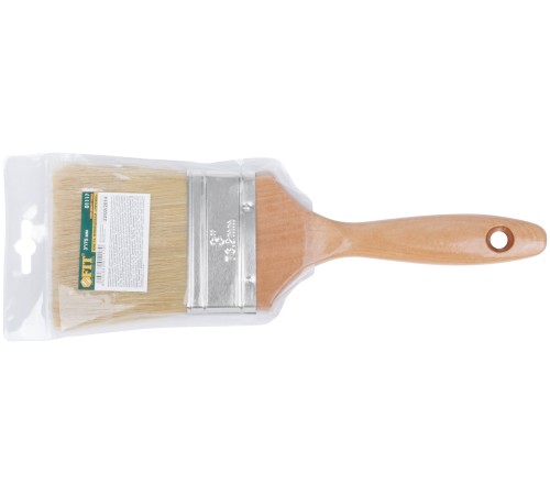 Кисть флейцевая "Профи", натур.светлая щетина, деревянная ручка  3" (75 мм) FIT HQ Кисть флейцевая "Профи", натур.светлая щетина, деревянная ручка  3" (75 мм) FIT HQ