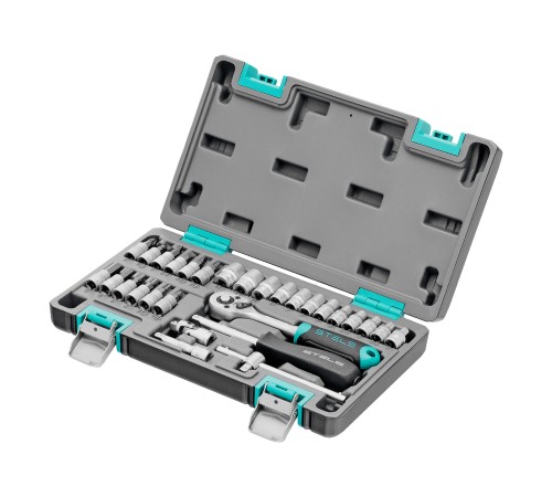 Набор инструментов, 1/4, CrV, пластиковый кейс, 29 предметов Stels