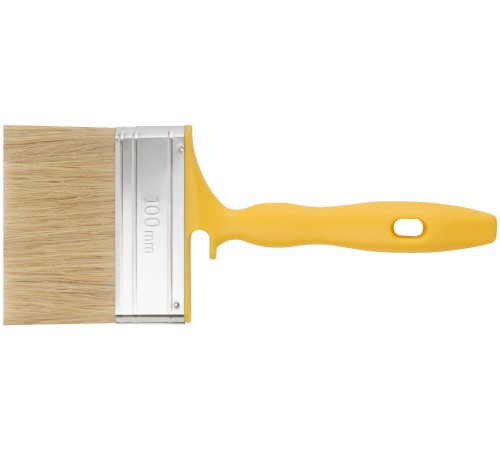 Кисть флейцевая "Стронг", натур.светлая щетина, пластиковая ручка с выемкой 100 мм FIT IT Кисть флейцевая "Стронг", натур.светлая щетина, пластиковая ручка с выемкой 100 мм FIT IT