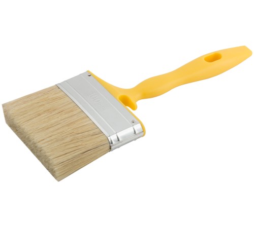 Кисть флейцевая "Стронг", натур.светлая щетина, пластиковая ручка с выемкой 100 мм FIT IT Кисть флейцевая "Стронг", натур.светлая щетина, пластиковая ручка с выемкой 100 мм FIT IT