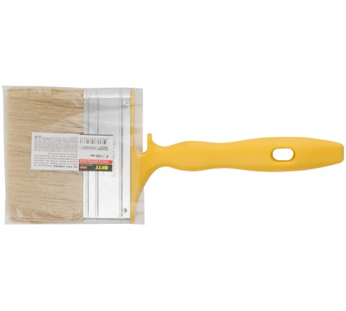 Кисть флейцевая "Стронг", натур.светлая щетина, пластиковая ручка с выемкой 100 мм FIT IT Кисть флейцевая "Стронг", натур.светлая щетина, пластиковая ручка с выемкой 100 мм FIT IT