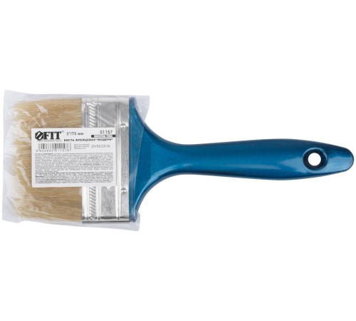 Кисть флейцевая "Модерн", натур.светлая щетина, пластиковая ручка  3" (75 мм) FIT IT Кисть флейцевая "Модерн", натур.светлая щетина, пластиковая ручка  3" (75 мм) FIT IT