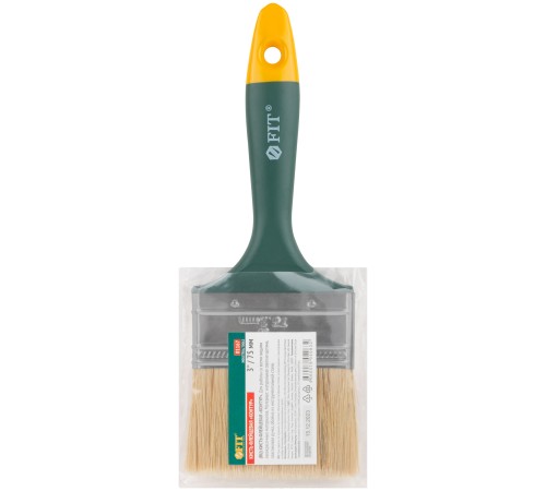 Кисть флейцевая "Контур", натур.светлая щетина, пластиковая ручка  3" (75 мм) FIT IT Кисть флейцевая "Контур", натур.светлая щетина, пластиковая ручка  3" (75 мм) FIT IT