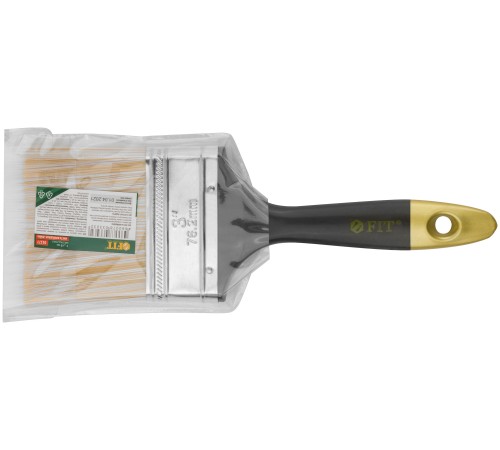 Кисть флейцевая "Лайн", искусственная щетина, пластиковая ручка  3" (75 мм) FIT IT Кисть флейцевая "Лайн", искусственная щетина, пластиковая ручка  3" (75 мм) FIT IT