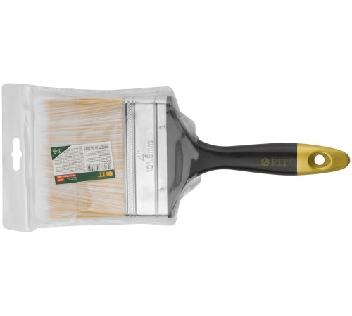 Кисть флейцевая "Лайн", искусственная щетина, пластиковая ручка  4" (100 мм) FIT IT Кисть флейцевая "Лайн", искусственная щетина, пластиковая ручка  4" (100 мм) FIT IT