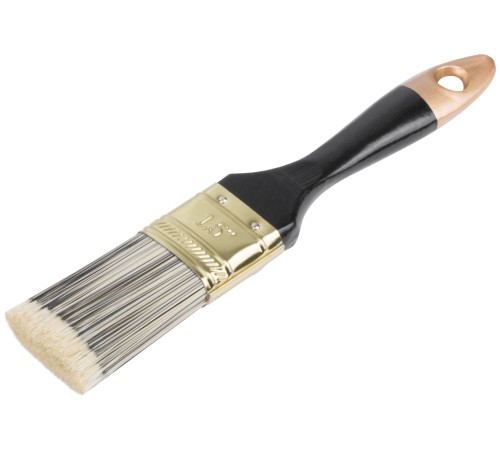 Кисть флейцевая "Стайл", искусственная черно-белая щетина, деревянная ручка 1,5" (38 мм) FIT IT Кисть флейцевая "Стайл", искусственная черно-белая щетина, деревянная ручка 1,5" (38 мм) FIT IT