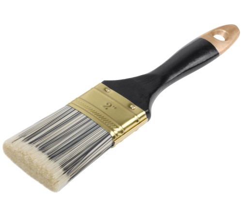 Кисть флейцевая "Стайл", искусственная черно-белая щетина, деревянная ручка  2" (50 мм) FIT IT Кисть флейцевая "Стайл", искусственная черно-белая щетина, деревянная ручка  2" (50 мм) FIT IT
